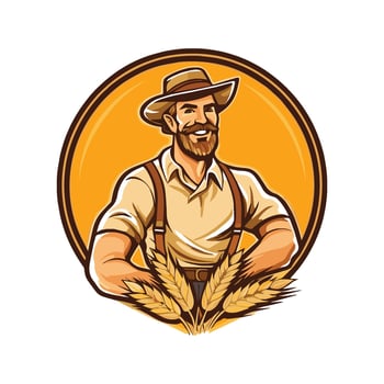 Muscat Cartoon Farmer Illustration Representing Local Agriculture Culture vector
