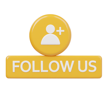 Follow Us On Facebook Social Media 3d Render Banner png