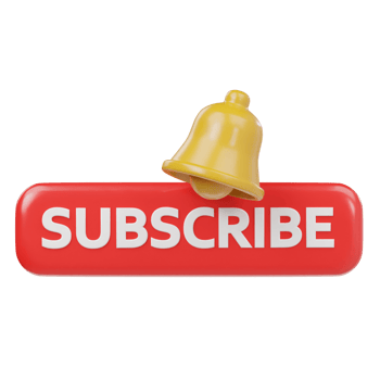Realistic 3D subscribe button png