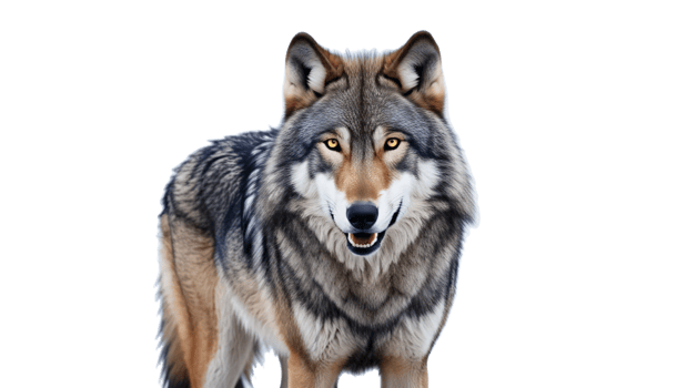 Wolf isolated over a white ot transparent background png