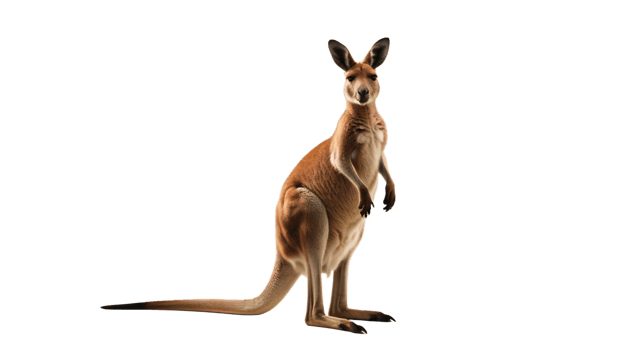 kangaroo standing on its hind legs against a transparent background png