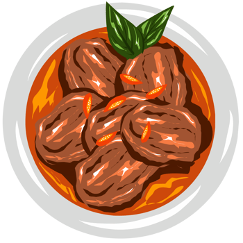 Rendang is the Best Indonesian food illustration png