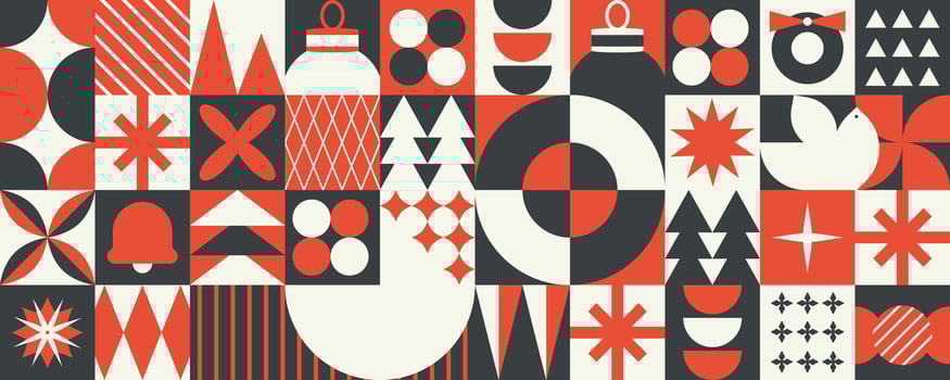 Christmas minimalist geometric pattern vector