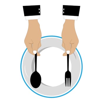 Elegant Dining Hand and Cutlery illustration Art vector