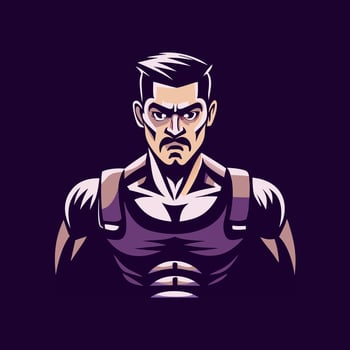Fighter illustration in flat style vector