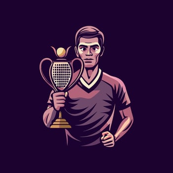 A flat illustration of tennis championship vector