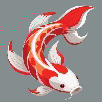 a red and white fishhook on a gray background vector