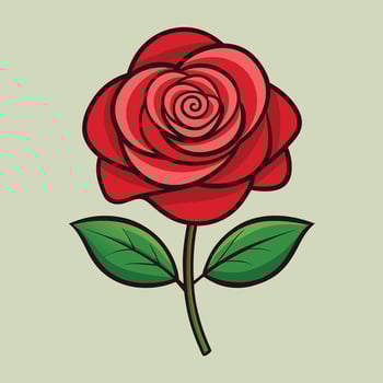 red rose flower illustration vector