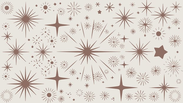 Set of blinking stars, sparks and sparkles. Shining twinkle sunburst shapes collection. Magic light vector