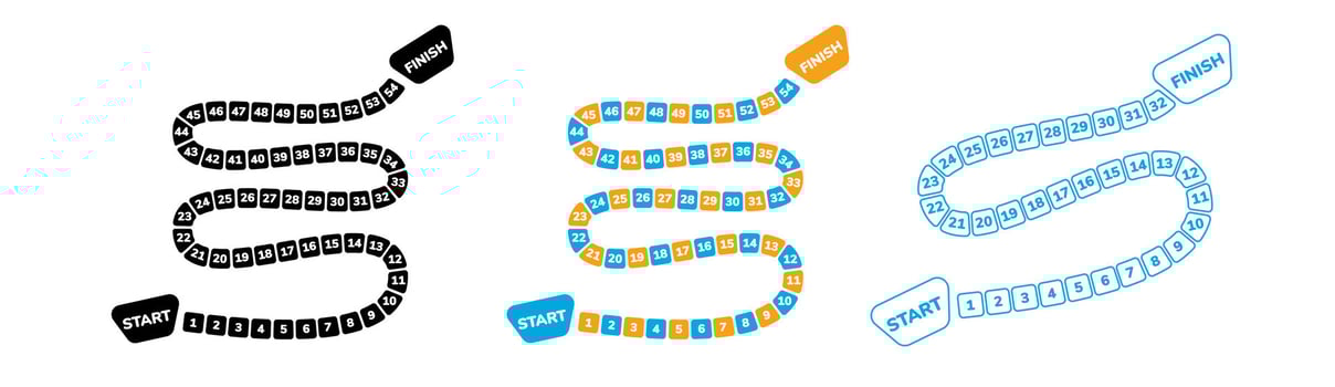 Happy platform game for children with numbers. vector