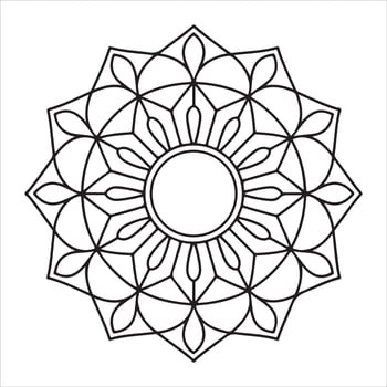 Simple mandala pattern stunning hand-drawn design for relaxing coloring vector