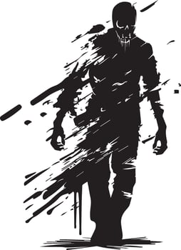 Halloween Zombie Walking Silhouette for Posters and Prints vector