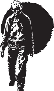 Undead Zombie Walking Silhouette for Halloween Themed Projects vector
