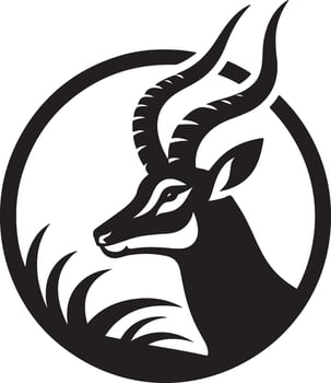Gazelle head logo icon silhouette. vector