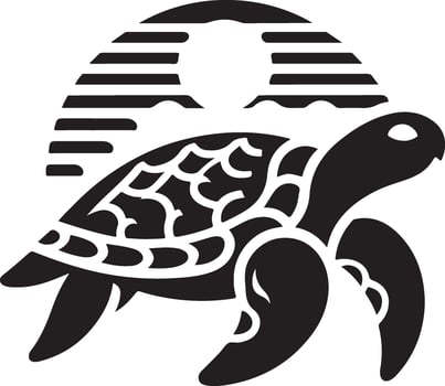 Mysterious Turtle Silhouette with Flowing Tentacles vector