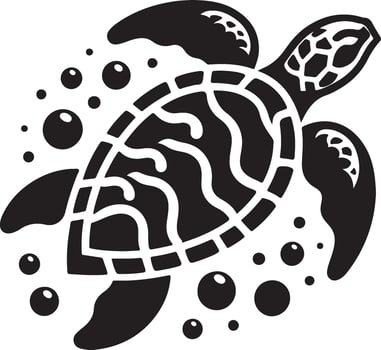 Illustration of a sea turtle. vector