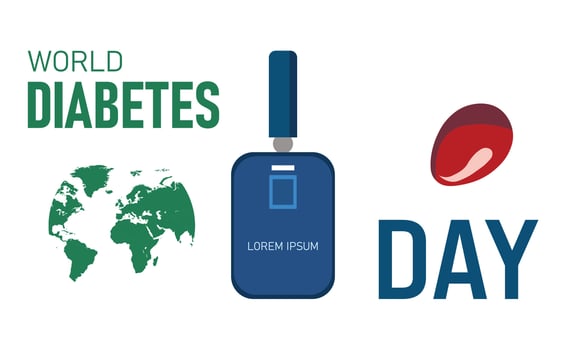 Illustration Of World Diabetes Day, World Diabetes Day, Month, Creative illustration, poster or banner of world diabetes day awareness, vector