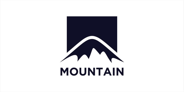 Mountain logo design unique concept Premium vector