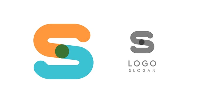 Soft rounded trendy logo, geometric colorful letter S with a modern tech feel, playful monogram design for corporate identity, creative branding, logotype template. logotype vector