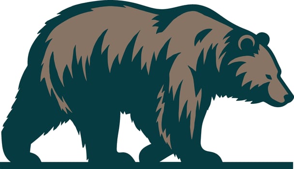 Brown grizzly bear design art vector