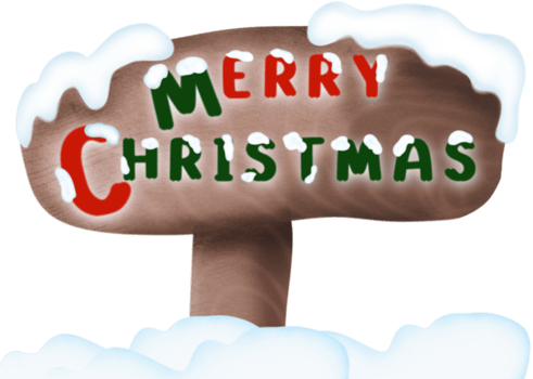 Christmas sign with snow png