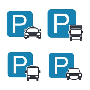 Parking Area Car Template Icon vector
