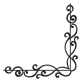 Thin line vintage corner. Medieval period of the Victorian dynasty. Fancy black monogram frame design element abstract icon collection Flower simple symbol png