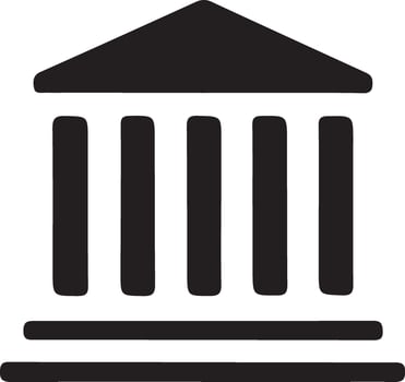 a black and white image of a building with columns vector