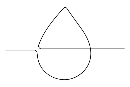 Minimalist water drop line drawing for graphic design vector