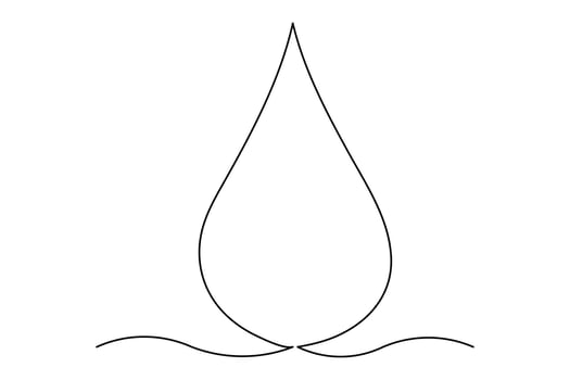 One line minimalist water drop design for digital art vector