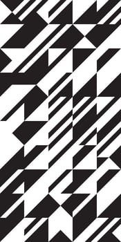 Retro black and white geometric modular combinatorial pattern for cover design. Abstract triangle and square diagonal lines art background. Trendy bauhaus style vector