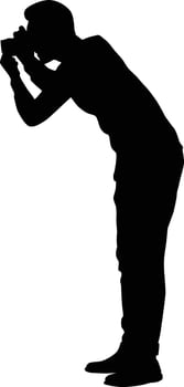 Photographer full body silhouette vector