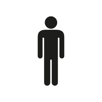 Single Human Figure Silhouette Icon. Person Solid Symbol. Isolated Illustration vector