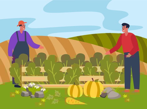 Fruit harvest composition in flat design vector