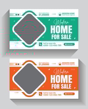 Real estate house property web banner template vector
