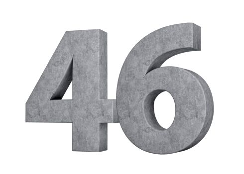 3d Concrete Number Forty six 46 Digit Made Of Grey Concrete Stone 3d Illustration png