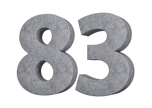 3d Concrete Number Eighty three 83 Digit Made Of Grey Concrete Stone 3d Illustration png