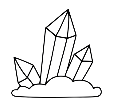 Crystals gemstone and clouds angel core witchy aesthetic spiritual protection quartz amethyst witch symbol minimalist black line drawing doodle illustration transparent background png