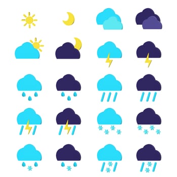 3d infographic weather icons for web application. Symbols forecast set UX UI design. vector
