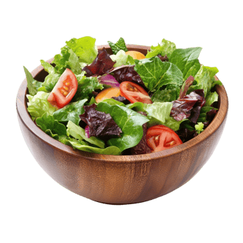A wooden bowl filled with a salad png