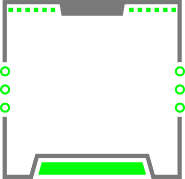 A black and green screen with a green border png