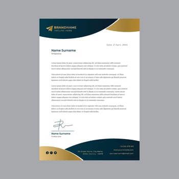 luxury gold letterhead elegant design for business and corporation vector