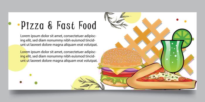 Pizza and fast food banner design vector