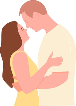 Portrait of a couple in love. vector