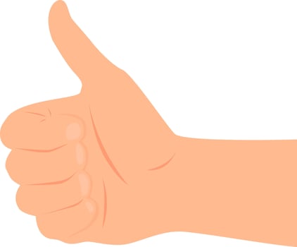 Hand with thumb up gesture. vector