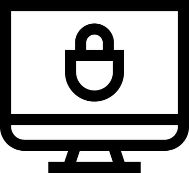 A computer monitor with a padlock icon vector