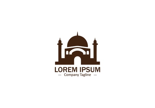 A beautiful mosque silhouette, ideal for Islamic businesses or organizations. islamic logo icon vector