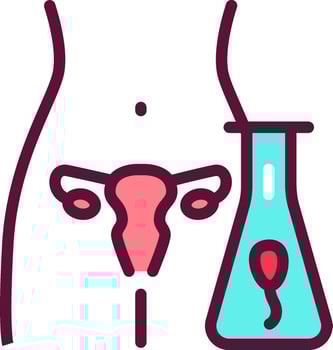 A woman's body with a test tube and a flask vector