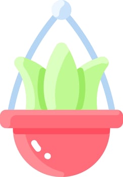A green plant in a basket vector