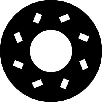 A black and white image of a circular shape vector